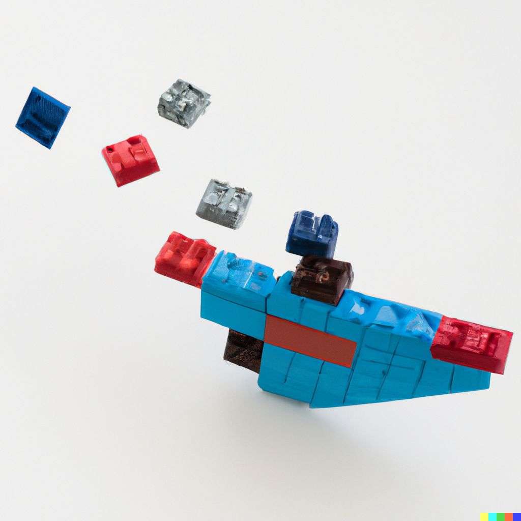 the discovery of gravity, made from LEGO bricks